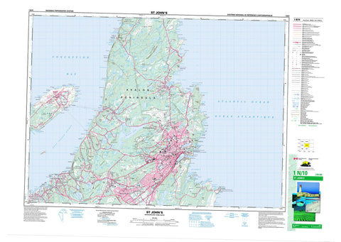 001N10 St John s Canadian topographic map, 1:50,000 scale