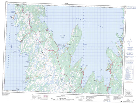 001N12 Dildo Canadian topographic map, 1:50,000 scale