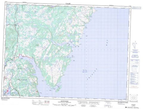 001N13 Sunnyside Canadian topographic map, 1:50,000 scale