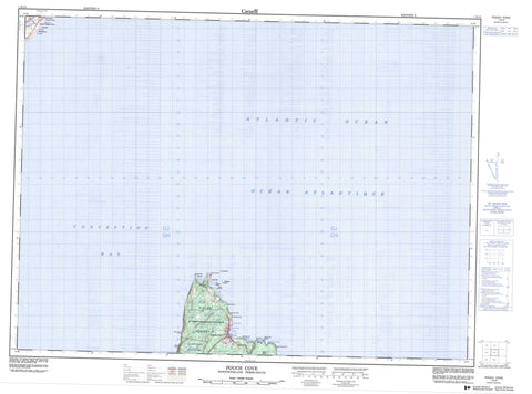 001N15 Pouch Cove Canadian topographic map, 1:50,000 scale