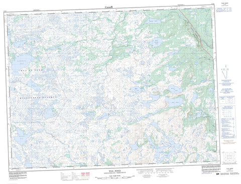 002D01 Tug Pond Canadian topographic map, 1:50,000 scale