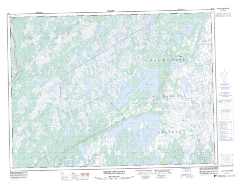 002D03 Mount Sylvester Canadian topographic map, 1:50,000 scale