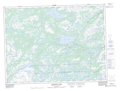 002D07 Kepenkeck Lake Canadian topographic map, 1:50,000 scale