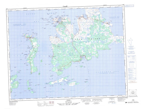 002E09 Fogo Canadian topographic map, 1:50,000 scale