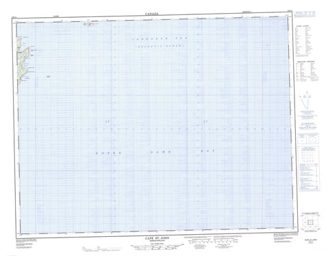002E14 Cape St John Canadian topographic map, 1:50,000 scale