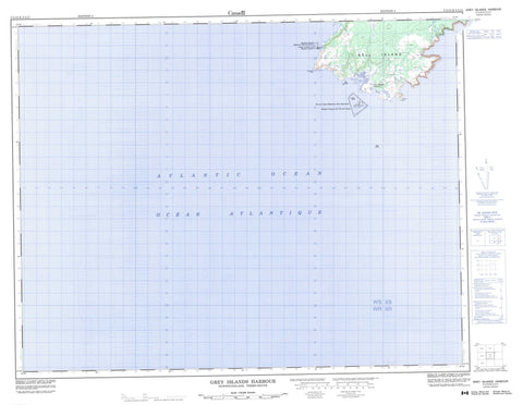 002L12 Grey Islands Harbour Canadian topographic map, 1:50,000 scale