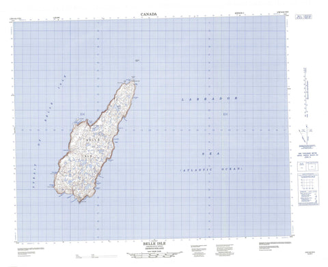 002M14 Belle Isle Canadian topographic map, 1:50,000 scale