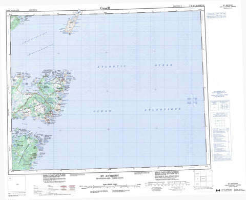 002M St Anthony Canadian topographic map, 1:250,000 scale