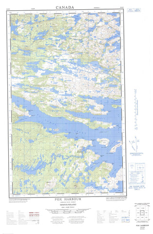 003D05W Fox Harbour Canadian topographic map, 1:50,000 scale
