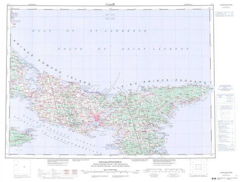 011L Charlottetown Canadian topographic map, 1:250,000 scale