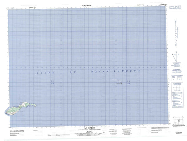 011N14 Ile Brion Canadian topographic map, 1:50,000 scale