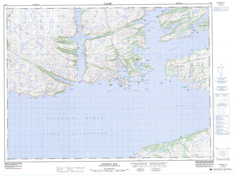 011P09 Facheux Bay Canadian topographic map, 1:50,000 scale
