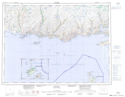 011P Burgeo Canadian topographic map, 1:250,000 scale