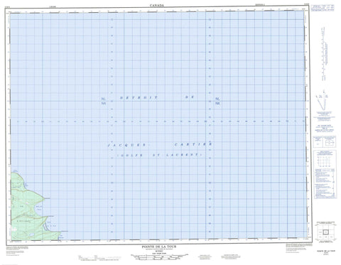 012E09 Pointe De La Tour Canadian topographic map, 1:50,000 scale