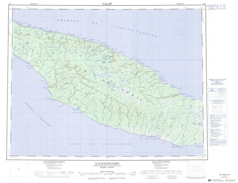 012E Ile D Anticosti Canadian topographic map, 1:250,000 scale