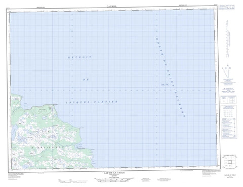 012F05 Cap De La Table Canadian topographic map, 1:50,000 scale
