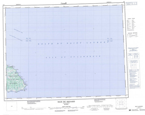 012F Baie Du Renard Canadian topographic map, 1:250,000 scale