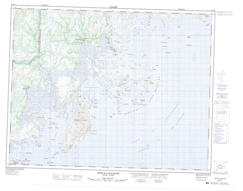 012J11 Tete A La Baleine Canadian topographic map, 1:50,000 scale