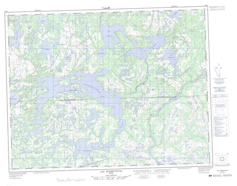 012K07 Lac Washicoutai Canadian topographic map, 1:50,000 scale