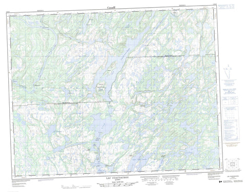 012K08 Lac Coacoachou Canadian topographic map, 1:50,000 scale