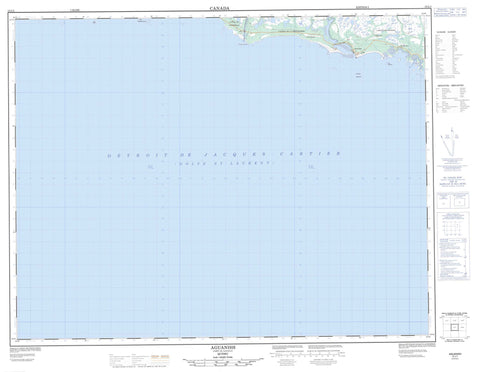 012L01 Aguanish Canadian topographic map, 1:50,000 scale