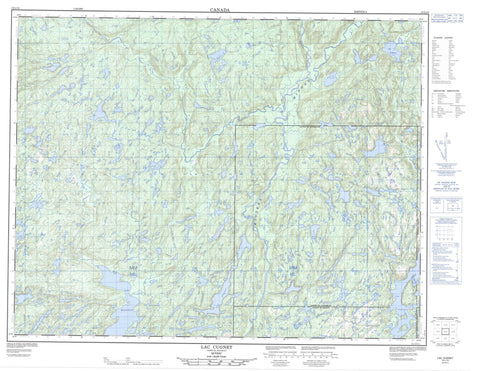 012L12 Lac Cugnet Canadian topographic map, 1:50,000 scale