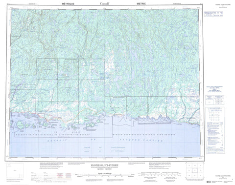 012L Havre Saint Pierre Canadian topographic map, 1:250,000 scale