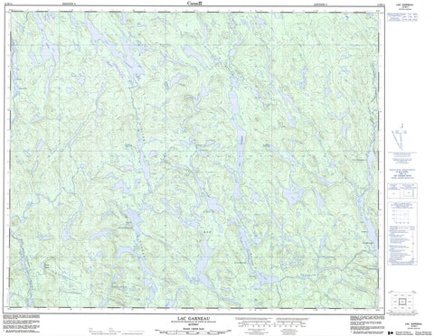 012M11 Lac Garneau Canadian topographic map, 1:50,000 scale