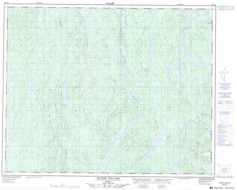012M12 Riviere Touladis Canadian topographic map, 1:50,000 scale