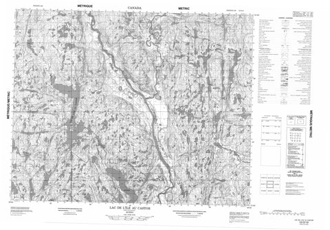 012O10 Lac L Ile Au Castor Canadian topographic map, 1:50,000 scale