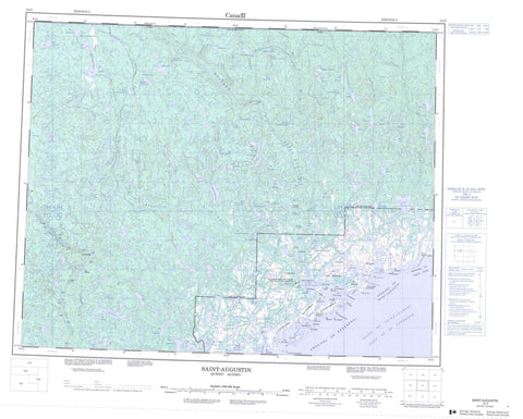 012O Saint Augustin Canadian topographic map, 1:250,000 scale