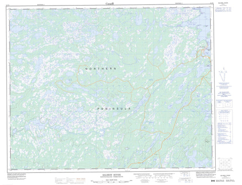 012P01 Salmon River Canadian topographic map, 1:50,000 scale