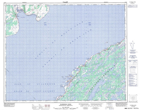 012P07 Flower s Cove Canadian topographic map, 1:50,000 scale