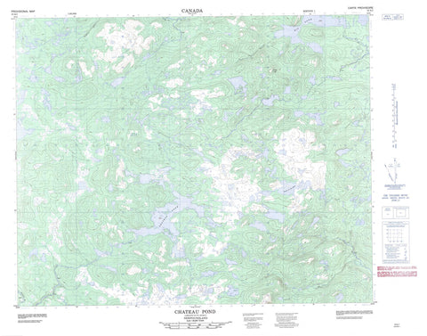 013A01 Chateau Pond Canadian topographic map, 1:50,000 scale