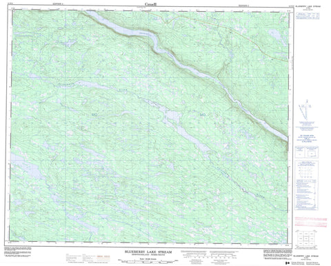 013E05 Blueberry Lake Stream Canadian topographic map, 1:50,000 scale