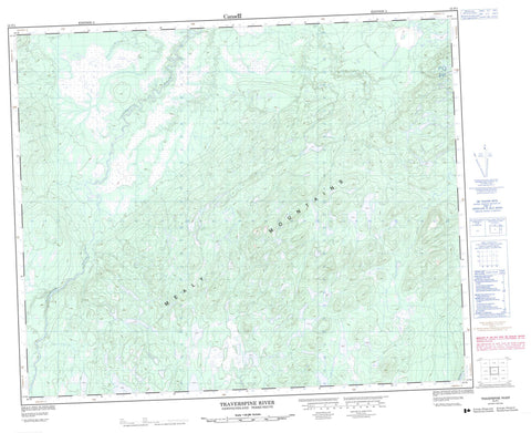 013F01 Traverspine River Canadian topographic map, 1:50,000 scale