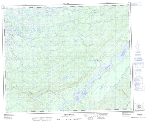 013F03 Pinus River Canadian topographic map, 1:50,000 scale