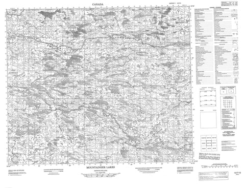 013F12 Mountaineer Lakes Canadian topographic map, 1:50,000 scale