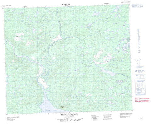 013F15 Mount Elizabeth Canadian topographic map, 1:50,000 scale