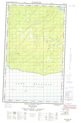 013G13E Mulligan Bay Canadian topographic map, 1:50,000 scale