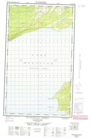 013G14E Etagaulet Point Canadian topographic map, 1:50,000 scale