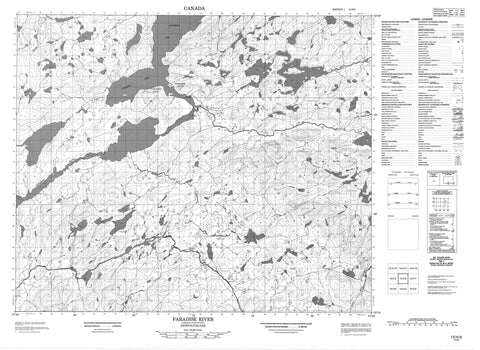 013H06 Paradise River Canadian topographic map, 1:50,000 scale
