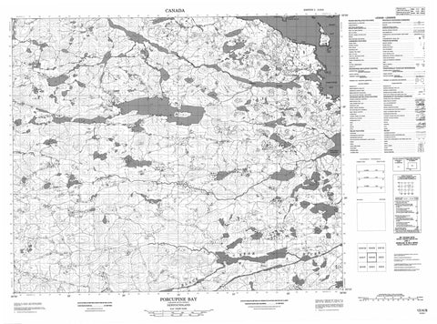 013H08 Porcupine Bay Canadian topographic map, 1:50,000 scale