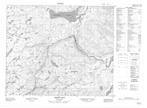 013H12 Barron Lake Canadian topographic map, 1:50,000 scale