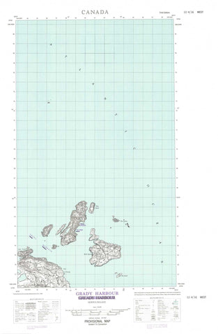 013H16W Grady Harbour Canadian topographic map, 1:50,000 scale