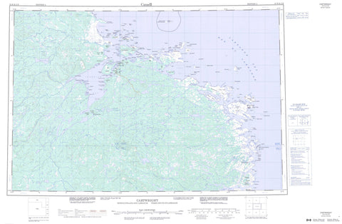 013H Cartwright Canadian topographic map, 1:250,000 scale