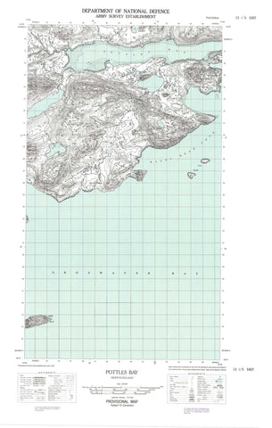 013I05E Pottles Bay Canadian topographic map, 1:50,000 scale