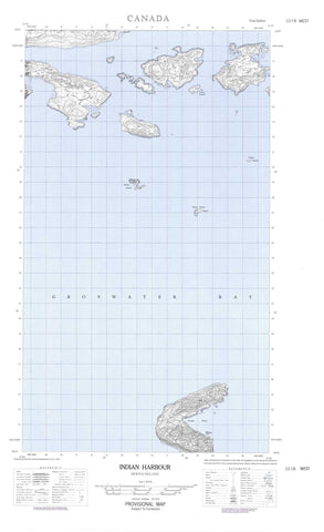 013I06W Indian Harbour Canadian topographic map, 1:50,000 scale