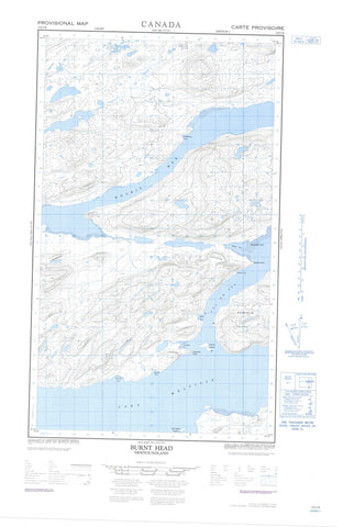 013J02E Burnt Head Canadian topographic map, 1:50,000 scale