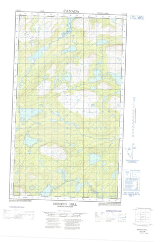 013J14W Monkey Hill Canadian topographic map, 1:50,000 scale
